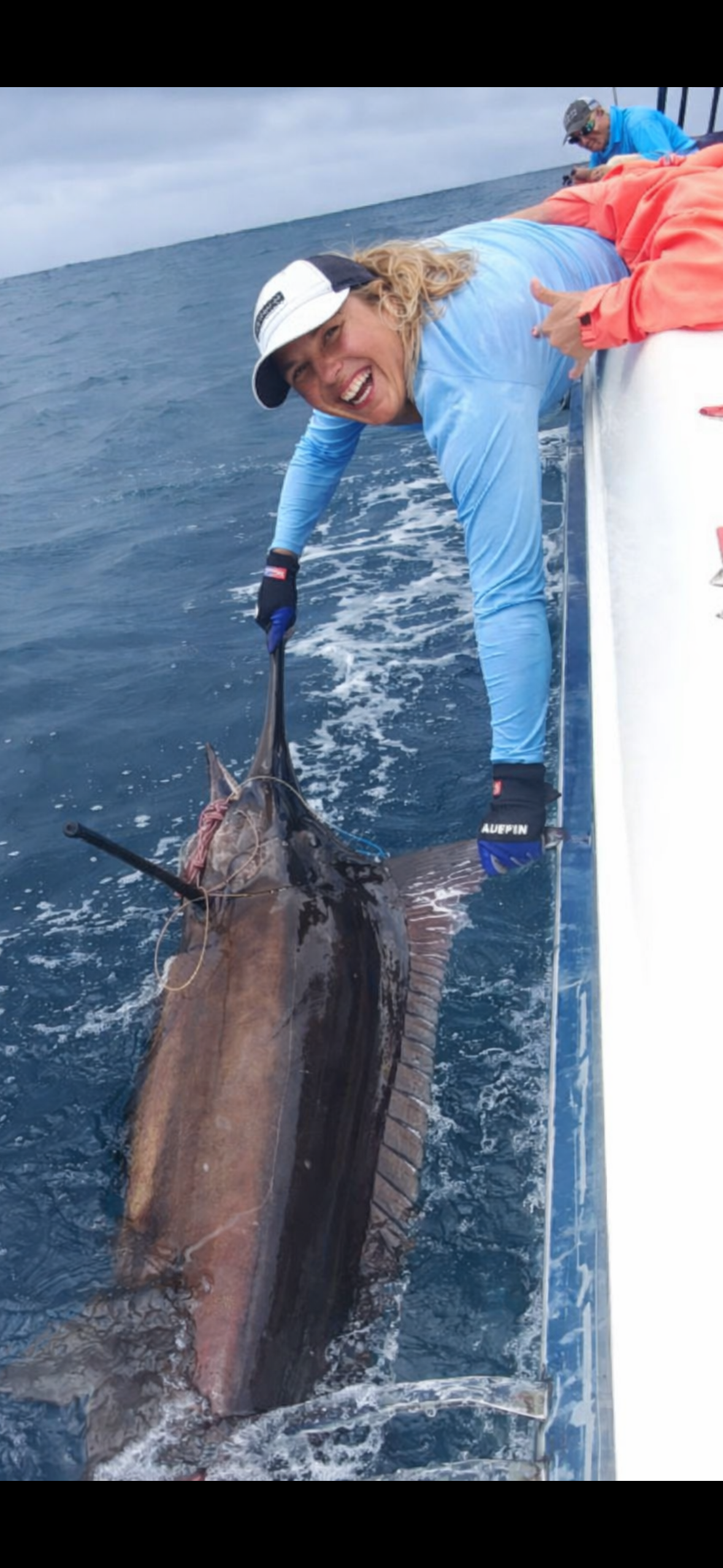 Christie with her 400lb Marlin
